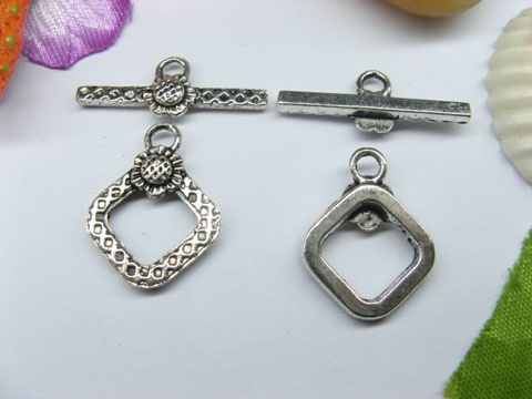 50sets Metal Flower Square Toggle Clasp yw-ac-tc56 - Click Image to Close