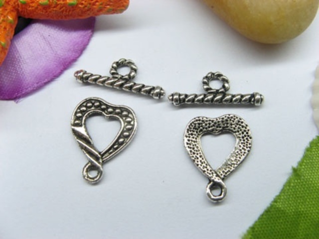 50sets Metal Heart Toggle Clasp yw-ac-tc63 50sets Metal Heart Toggle Clasp yw-ac-tc63