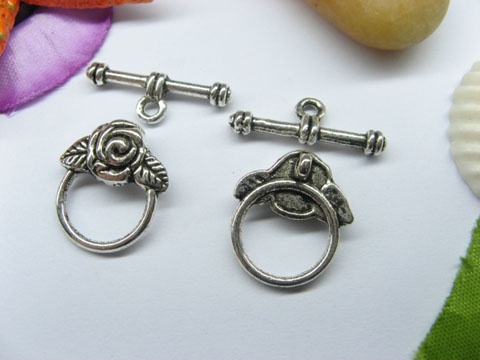 50sets Metal Rose Toggle Clasp yw-ac-tc64 - Click Image to Close