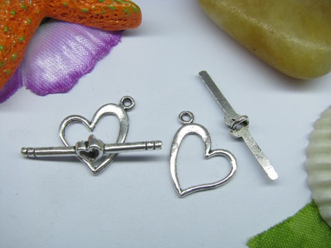 50sets Metal Heart Toggle Clasp yw-ac-tc70 - Click Image to Close