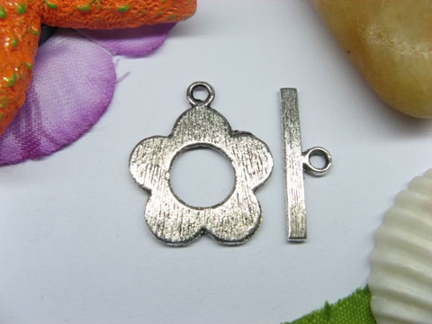 50sets Metal Flower Toggle Clasp yw-ac-tc78 - Click Image to Close