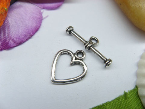 100sets Metal Heart Toggle Clasp yw-ac-tc80 - Click Image to Close