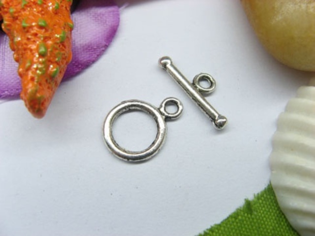 50sets Metal Smooth Circle Toggle Clasp yw-ac-tc83