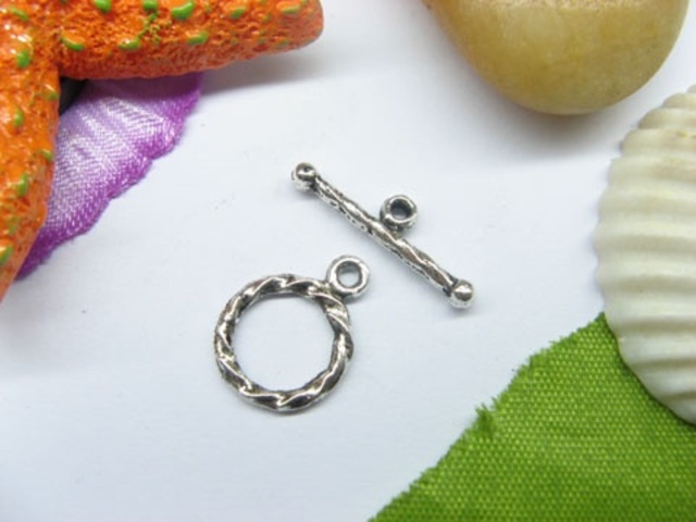 100sets Metal Twist Circle Toggle Clasp yw-ac-tc96