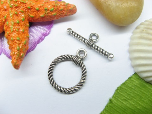 50sets Metal Twist Circle Toggle Clasp yw-ac-tc98