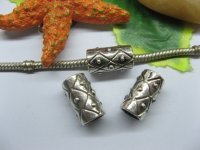 50pcs Tibetan Silver Spider Web Barrel Beads European Design