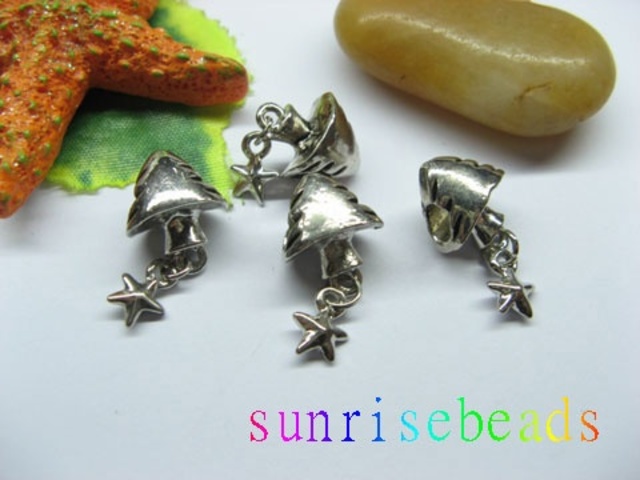 10pcs Tibetan Silver Christmas tree Bail Beads European Beads - Click Image to Close