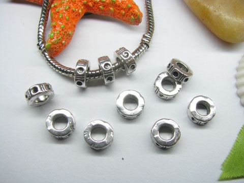 20pcs Tibetan Silver Circle Beads Fit European Beads Yw-pa-mb102 - Click Image to Close