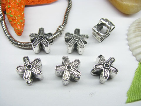20pcs Tibetan Silver Flower Beads Fit European Beads Yw-pa-mb124 - Click Image to Close