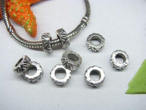 20pcs Tibetan Silver Circle Beads Fit European Beads Yw-pa-mb150 - Click Image to Close