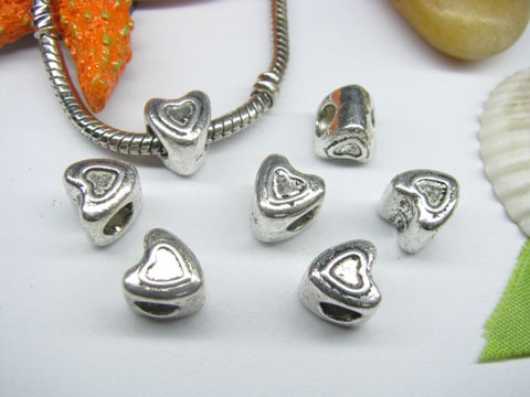 20pcs Tibetan Silver Heart Beads Fit European Beads Yw-pa-mb156 - Click Image to Close