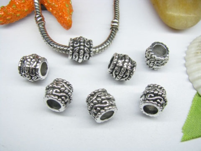 20pcs Tibetan Silver Barrel Beads Fit European Beads yw-pa-mb159 - Click Image to Close