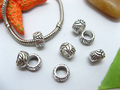 20pcs Tibetan Silver Barrel Beads European Design Yw-pa-mb19 - Click Image to Close