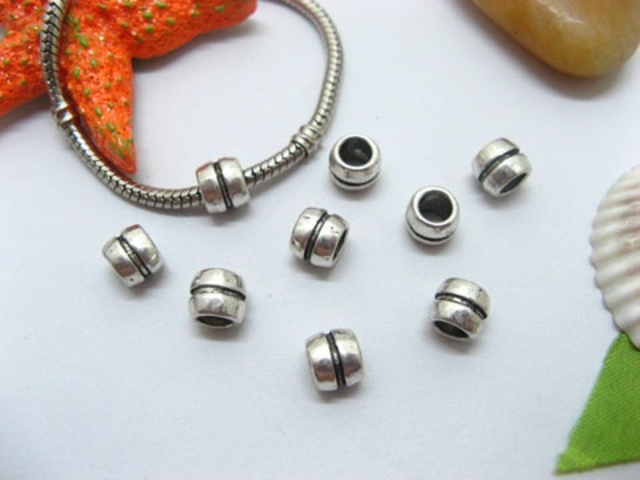 20pcs Tibetan Silver Barrel Beads European Design Yw-pa-mb2