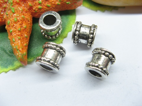 20pcs Tibetan Silver Wheel Barrel Beads European Design - Click Image to Close