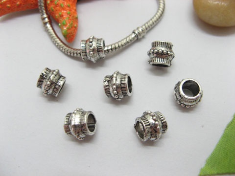 20pcs Tibetan Silver Barrel Beads European Design Yw-pa-mb42 - Click Image to Close