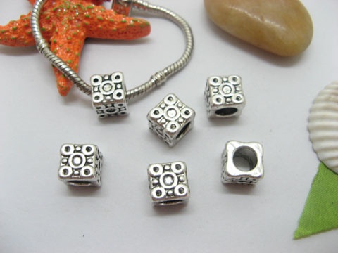 20pcs Tibetan Silver Cube Beads European Design Yw-pa-mb90 - Click Image to Close