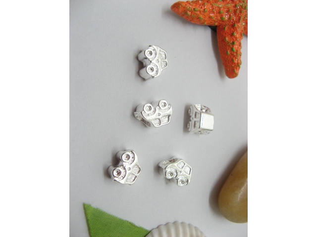 20pcs Silver Plated Screw Car Beads European Design