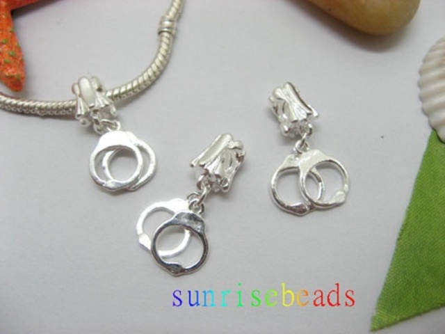 20pcs Silver Plated Screw Flower Beads European Design with D 20pcs Silver Plated Screw Flower Beads European Design with D