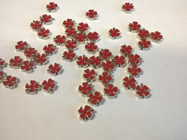 50 pcs RED FLOWER floating charm