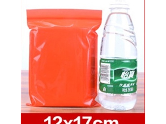 100Pcs Red Resealable Zip Lock Plastic Bag Privacy Pouch 17x12cm