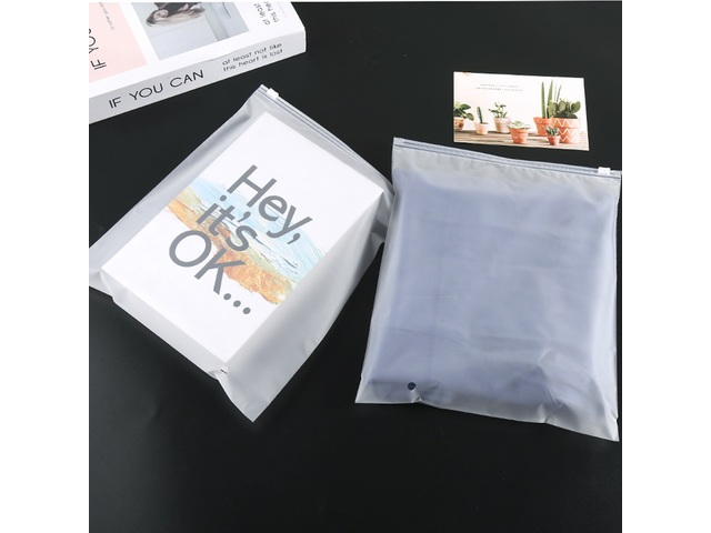 50Pcs Frosted Resealable Zip Lock Bag Plastic Bag 20x14cm